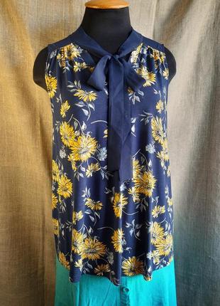 Шикарная летняя блуза с цветочным принтом большого размера2 фото
