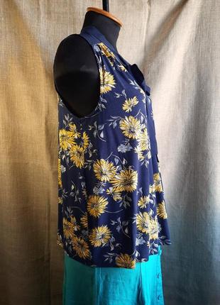 Шикарная летняя блуза с цветочным принтом большого размера3 фото