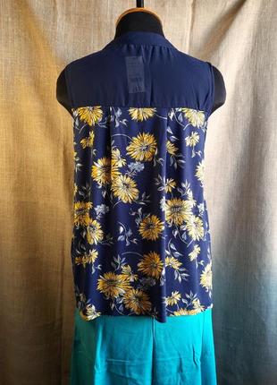 Шикарная летняя блуза с цветочным принтом большого размера4 фото
