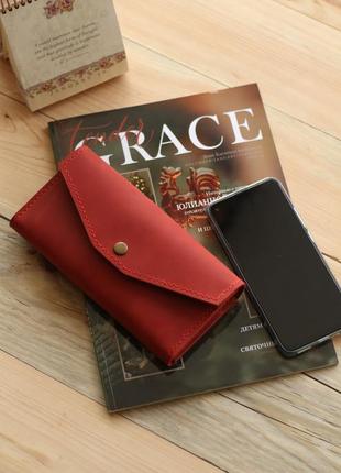 Красный женский кошелек из натуральной кожи. женское портмоне2 фото
