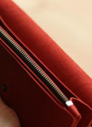 Красный женский кошелек из натуральной кожи. женское портмоне5 фото