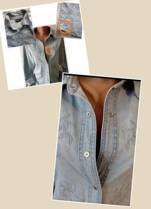 Стильная, брендовая, коттоновая, качественная джинсовая  рубашка7 фото