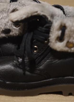 Чудесные фирменные утепленные черные кожаные ботиночки palladium pampa 20 р.5 фото