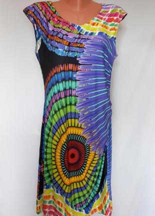 Яркое эксклюзивное трикотажное платье  dresses unlimited ( размер 42-44)5 фото