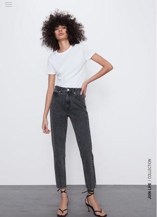 Zara мом джинсы 44,46 размер, высокая посадка1 фото