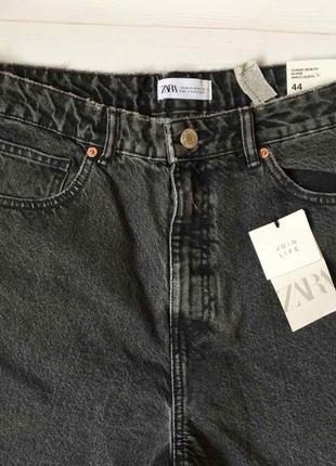 Zara мом джинсы 44,46 размер, высокая посадка8 фото