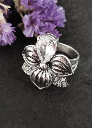Кольцо серебро 925 колечко орхидея