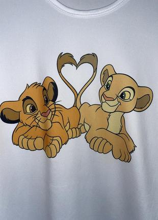 Белая базовая футболка с львятами симба simba король лев2 фото