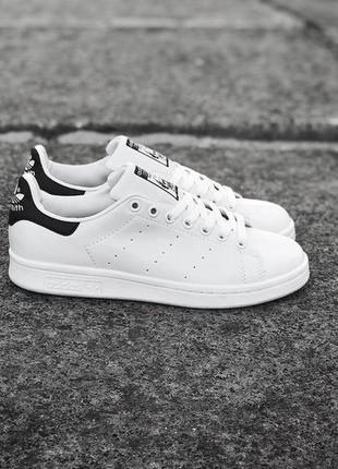 Жіночі та чоловічі кеді adidas stan smith white black 🌹🌈😍 стильний львів