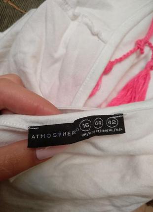 Новая брендовая натуральная майка вышивка розовый неон, размер 14-185 фото