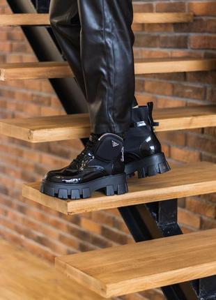 Ботинки, сапоги prada milano monolith black ❤3 фото