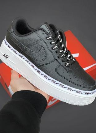 Кроссовки кожа, кросівки air force 1 low "ribbon pack" black