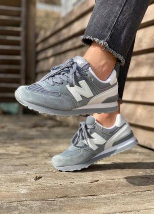 Женские кроссовки весна-осень new balance 574, женккие серые кроссовки, кроссовки женские серые