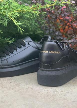 Alexander mcqueen oversized sneakers all black кросівки, кеди кросівки жіночі кеді3 фото