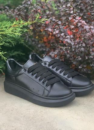 Alexander mcqueen oversized sneakers all black кросівки, кеди кросівки жіночі кеді1 фото