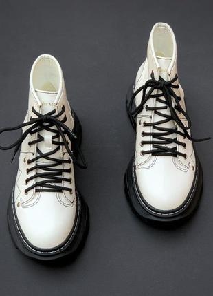 Mcqueen ankle boots white ботинки черевики жіночі6 фото