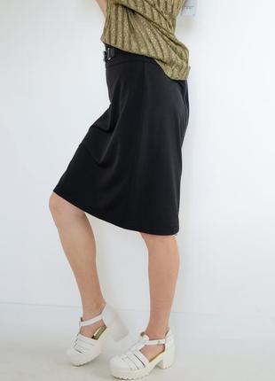 Steffen schraut черная лаконичная премиум юбка с массивной молнией и трендовым ремнем4 фото