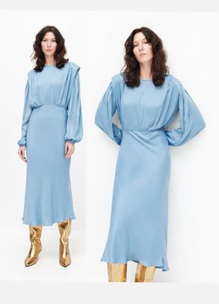Роскошное шелковистое платье миди нарядное reserved міді сукня шовкова3 фото