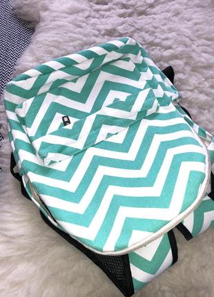 Рюкзак портфель школьный зигзаг принт яркий бирюзовый9 фото