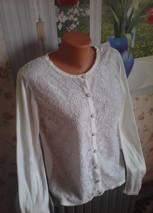 Bm collection ніжна кофточка спереду гіпюрова, красуня , р 48-50
