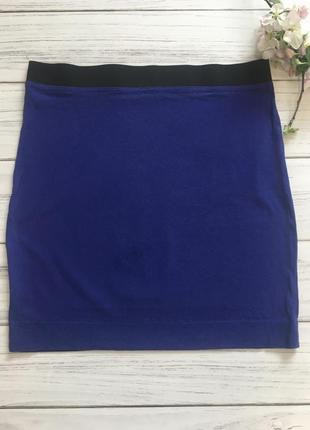 Синяя мини юбка