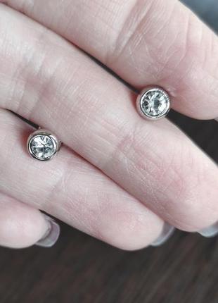 Серьги серебро серёжки гвоздики маленькие бижутерия украшения камень7 фото