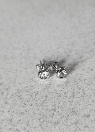 Серьги серебро серёжки гвоздики маленькие бижутерия украшения камень3 фото