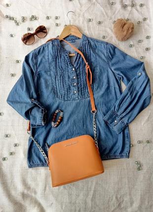 Джинсова блуза на кнопках