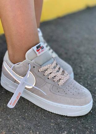 Замшевые кроссовки nike air force розовые (36-40)1 фото