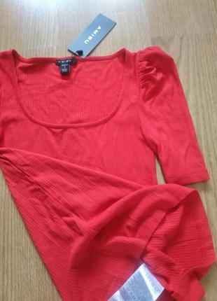 Новая ярко красная майка блуза amisu размер s