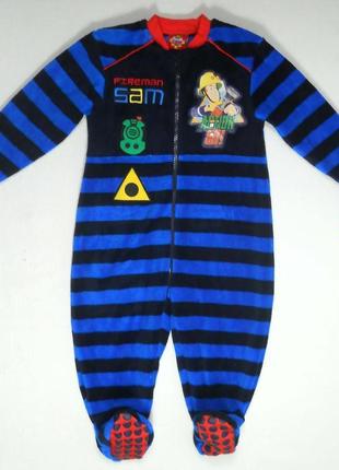Фирменный махровый комбез комбинезон теплый человечек слип пижама на мальчика 1,5 2 года