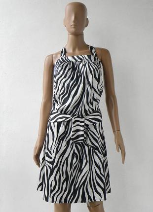 Оригінально пошите плаття з чорно-білої тканини, 42 розмір (36 євророзмір).1 фото