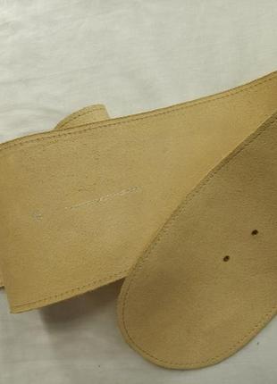 Пояс широкий бежевый кожаный аля корсет нидерланды ремень2 фото