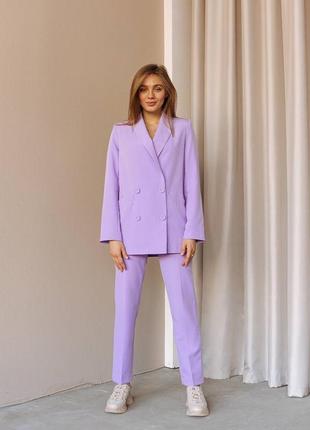 Брючний костюм / пурпурний костюм / піджак і штани / весняний костюм