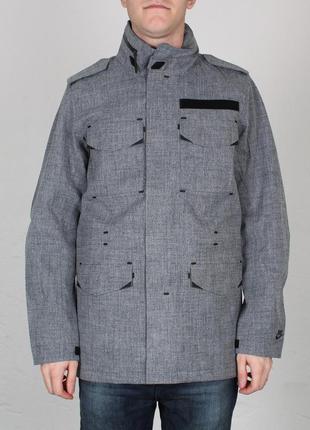 Nike nsw wool m-65 obsidian heather/black куртка вітровка найк s