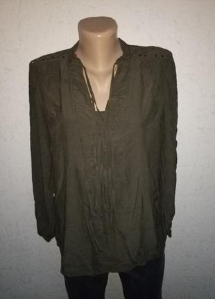 Рубашка / блуза на завязках цвет хаки от warehouse1 фото