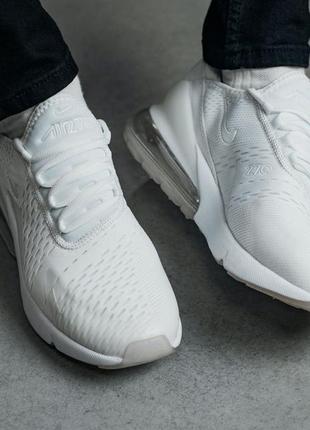 Nike air max 270 white, мужские белые кроссовки найк, кросівки найк 270 білі, літні кросівки найк3 фото