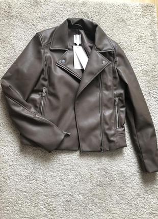 H&m hm куртка косуха коричневая новая 34 xs4 фото