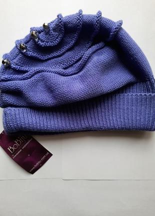 Шапка женская bobiju шерсть 80% акрил 20% новая