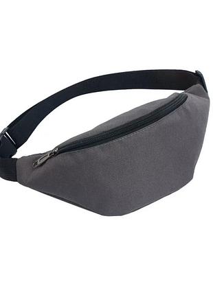 Сумка бананка, унисекс серая