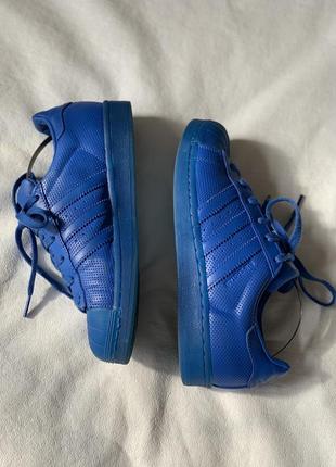 Adidas superstar blue синие суперстары оригинал кожа