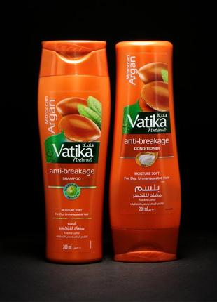 Набор шампунь и кондиционер для волос dabur vatika с аргановым маслом мягкое увлажнение1 фото