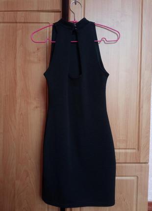 Черное платье в рубчик4 фото