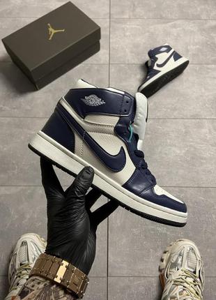 Женские кроссовки nike air jordan 1 blue white  37-38-39-40