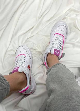 Женские стильные весенние кроссовки nike air force 1 shadow white/pink/flowers6 фото