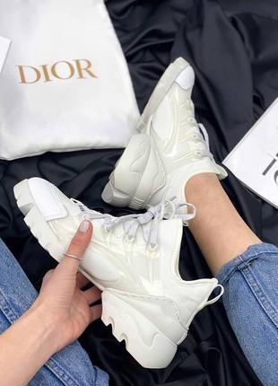 Женские стильные весенние кроссовки dior d-connect white1 фото