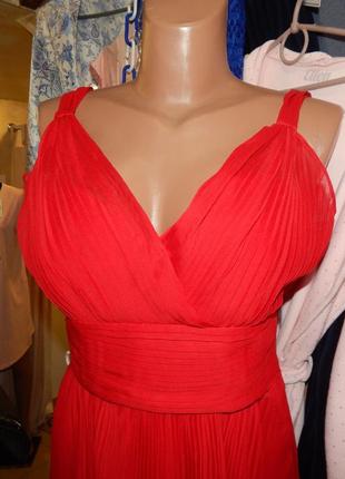 Плаття вечірне червоне, красне, гофре, розмір с.2 фото