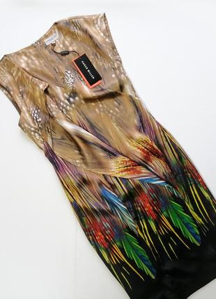 Фирменное роскошное шёлковое платье в цветы натуральный шелк karen millen2 фото