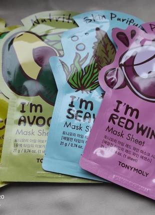 Тканинні маски tony moly i'm real mask sheet