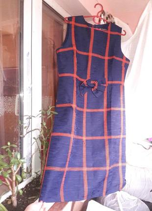Платье сарафан в клетку трапеция размер 14